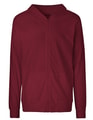Hooded Sweater Neutral Unisex With Zip Bordeaux